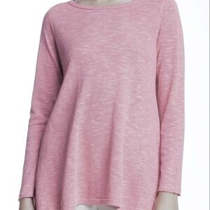Eileen Fisher Women's Top Small Knit Tunic Organic Linen Cotton Long Sleeves
